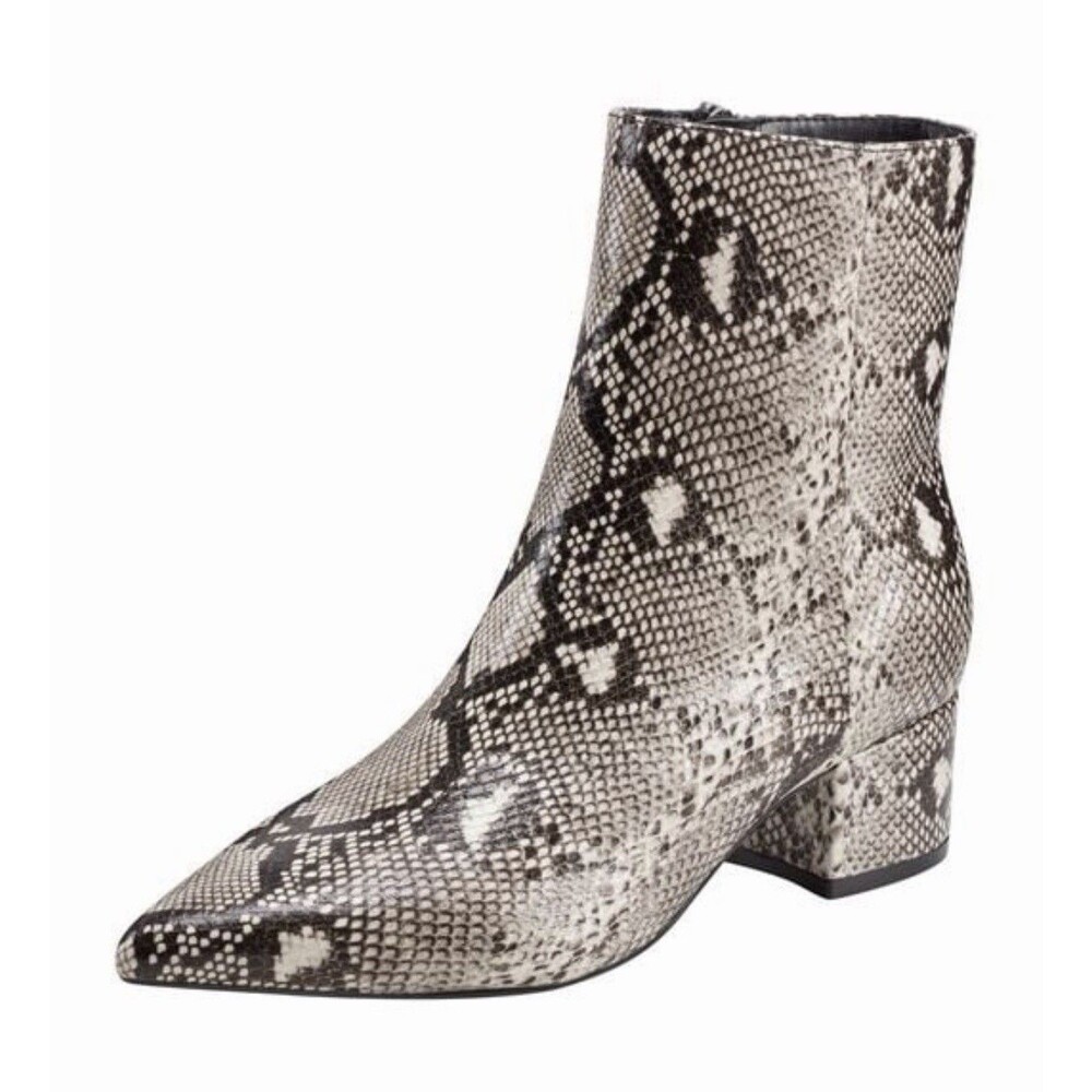 New In Box Marc Fisher Gismo Snake Python Print Ankle Boots Booties Women 7M